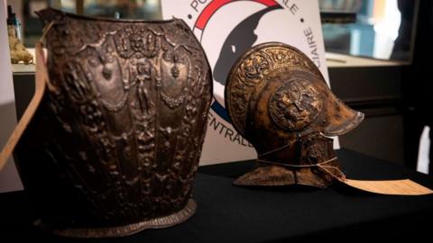 Ornate ceremonial helmet and breastplate