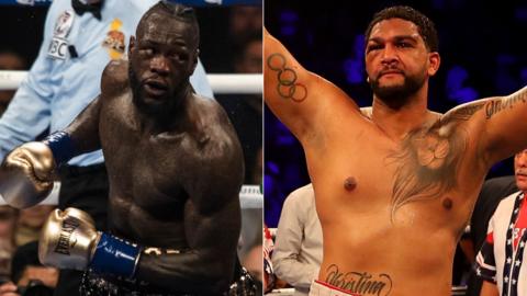 A split image of WBC world heavyweight champion Deontay Wilder (left) and mandatory challenger Dominic Breazeale