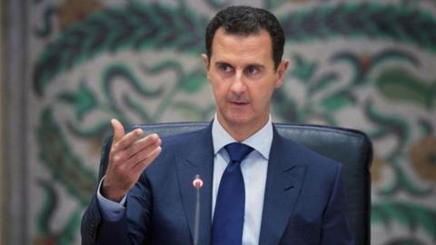 Bashar al-Assad at a government meeting, July 2016