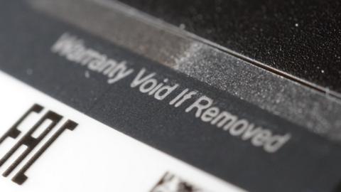 "Warranty void" stickers appear on many gadgets