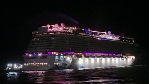 Norwegian Escape grounded off the coast of the Dominican Republic