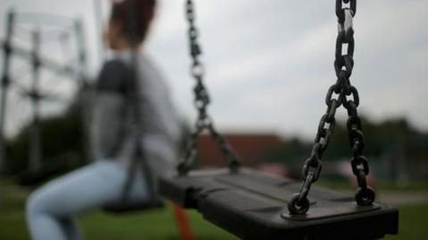 Girl on a swing in Rotherham