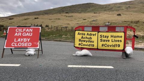 Wales closed signs