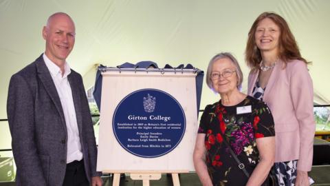 The plaque was unveiled as part of a weekend celebrating the 150th anniversary of Girton College.