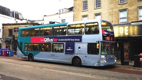 First Bus at stop