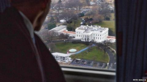 Obama on Marine One