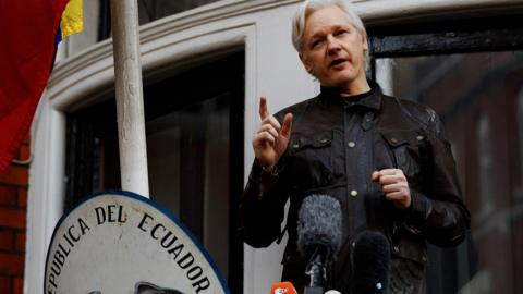 Julian Assange at the Ecuadorean embassy - 19 May