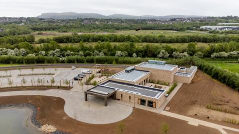 An aerial view of the new crematorium in Newtownabbey