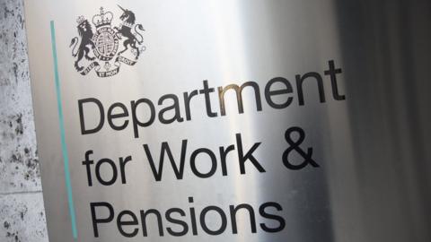 Department of Work and Pensions office sign