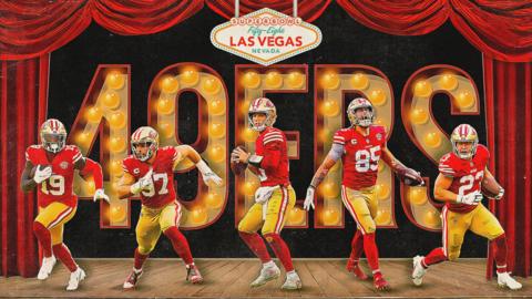 Super Bowl image featuring several 49ers players