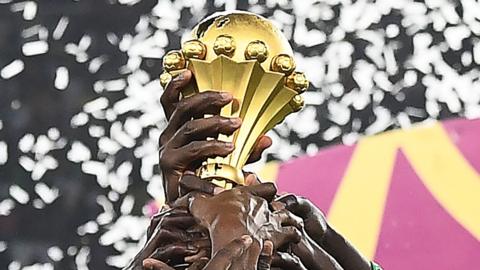 The Africa Cup of Nations trophy for Afcon