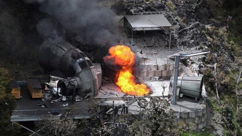 Fire at the entrance to the mine