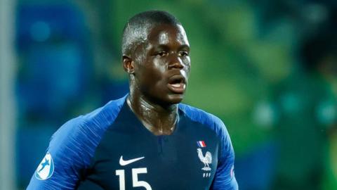 Malang Sarr playing for the France Under-21s