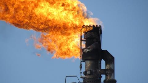 Torch on oil field