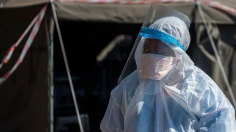 Health worker wearing PPE