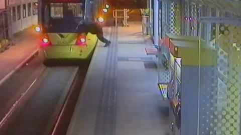Man falls on to platform when tram moves