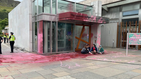 Paint over Scottish Parliament