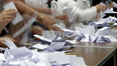People counting ballots