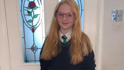 Millie-Rae in her school uniform