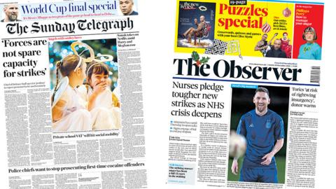 Sunday's Front Pages