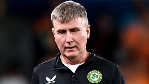 Stephen Kenny walks off after the narrow defeat by Netherlands