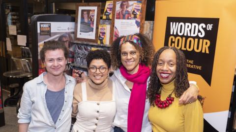 Image of words of colour team with Bernardine Evaristo