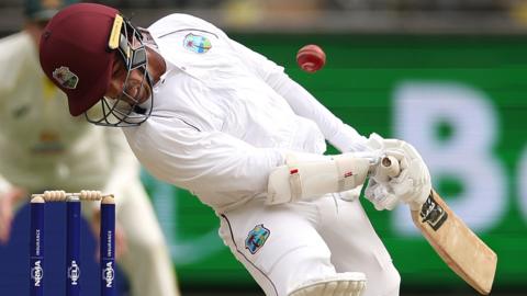 West Indies batter Tagenarine Chanderpaul against Australia in the first Test