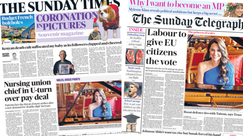 Sunday Times and Sunday Telegraph front page