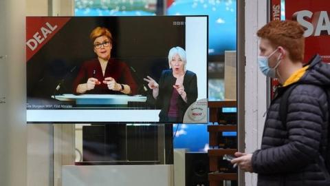 Nicola Sturgeon's Covid update broadcast on TV