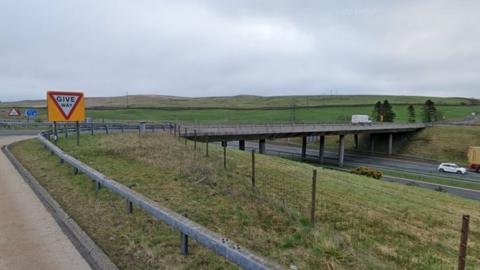 The A684 fly-over bridge at junction 37 of the M6