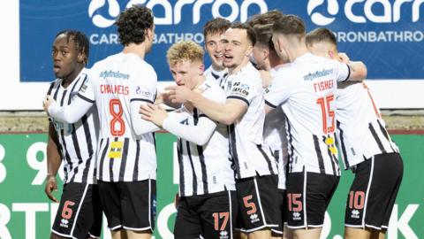 Dunfermline celebrate the opening goal at East End Park