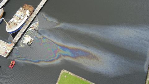 Spill in Glasson Dock Marina