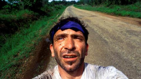 Yannis Behrakis selfie taken in Sierra Leone 2000