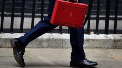 george osborne and budget box