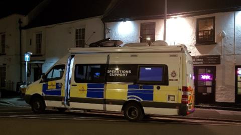 A Gwent police van on Caerleon High Street