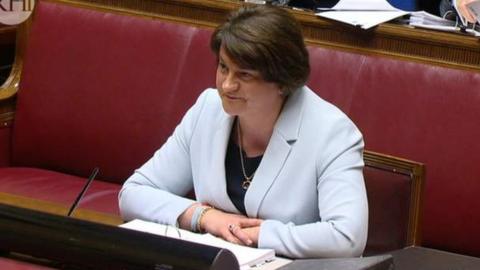 Arlene Foster giving evidence at the RHI inquiry in Stormont