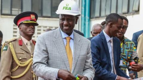 President William Ruto and a delegation tour the newly commissioned Fertiplant fertilizer granulation factory in Nakuru. Fertiplant, a local fertilizer plant, is expected to address the fertilizer deficit in Kenya ahead of the planting season