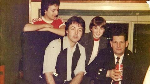 Ian McKerral (left) was just 16 when he played bagpipes on Paul McCartney's Mull of Kintyre