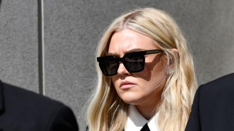 Erika Kirk leaves the Fourth District Courthouse, Monday, July 6, 2026, in Provo, Utah, after a hearing for Tyler Robinson, accused in the fatal shooting of Charlie Kirk
