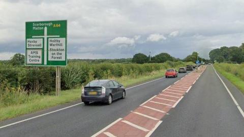 A64 near to the junction for Stockton on the Forest