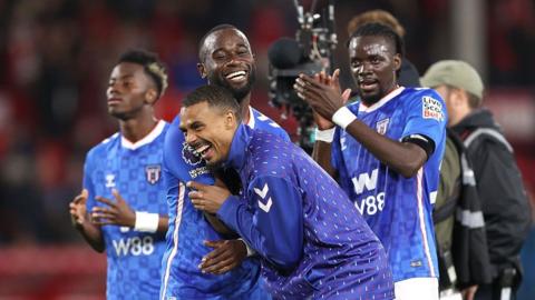 Lutsharel Geertruida and Wilson Isidor of Sunderland celebrate victory