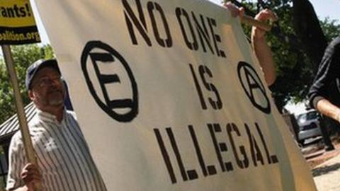 Pro-immigration protestors in Washington, DC