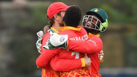 Zimbabwe celebrate victory in Edinburgh