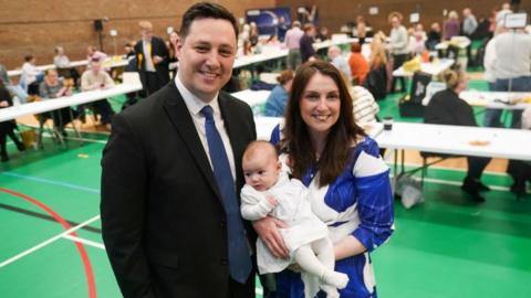 Tees Valley Mayor Ben Houchen, his wife Rachel and their baby Hannah