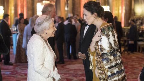Jacinda Ardern with Queen Elizabeth
