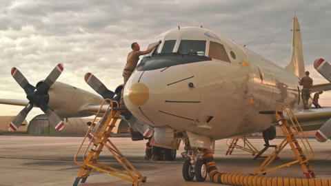 European Naval Force (EUNAVFOR) anti-piracy reconaissance plane at the French military base in Djibouti