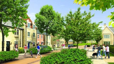 Artist's impression of Dissington Garden Village