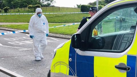 Forensic officer at scene