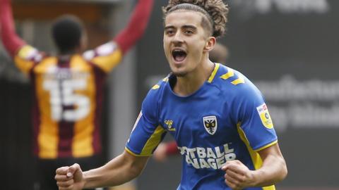 Ayoub Assal in action for AFC Wimbledon