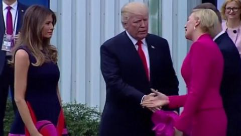 Donald Trump's handshake offer ignored